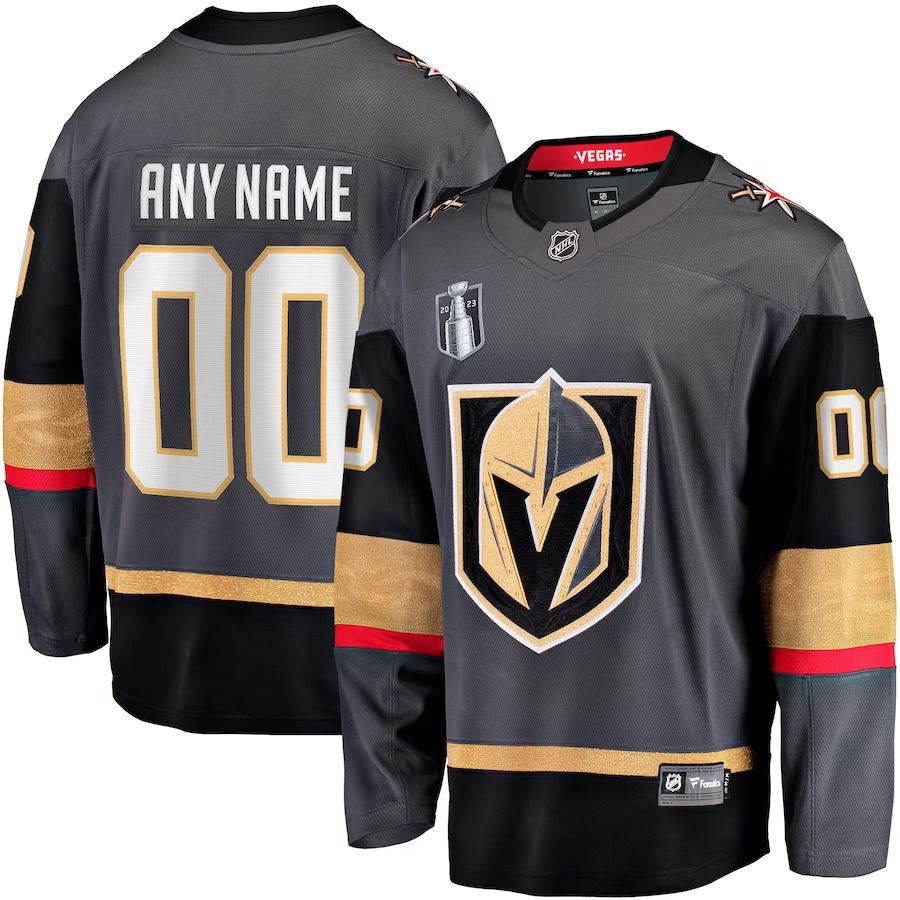 Men Vegas Golden Knights Fanatics Branded Black 2023 Stanley Cup Final Alternate Breakaway Custom NHL Jersey->customized nhl jersey->Custom Jersey